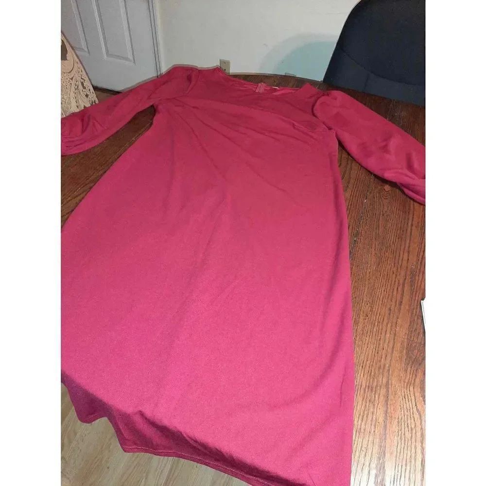 3XL Red Long Balloon Sleeve Maxi Dress